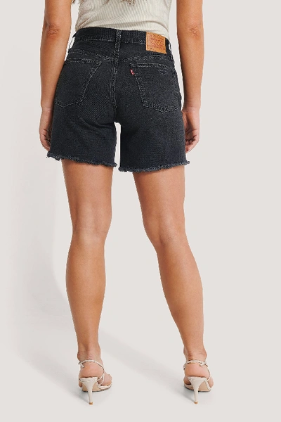 Shop Levi's 501 Mid Thigh Short Black In Bee's Knees