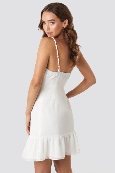 Shop Paola Maria X Na-kd Tie Detail Frilled Dress - White