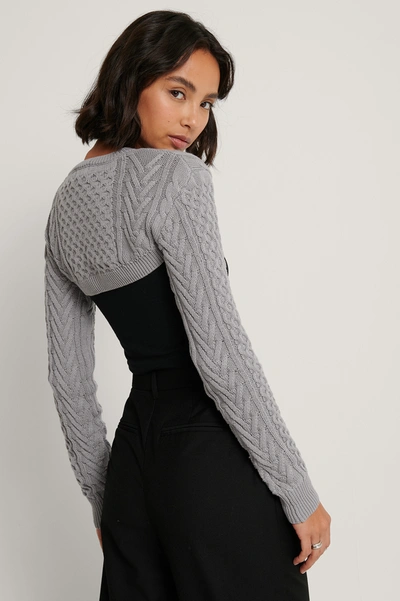 Shop Na-kd Reborn Organic Bolero Knitted Sweater - Grey
