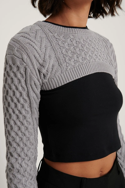 Shop Na-kd Reborn Organic Bolero Knitted Sweater - Grey