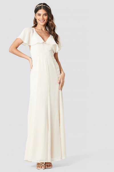 Shop Na-kd Back Detail Maxi Dress - White In Light Beige
