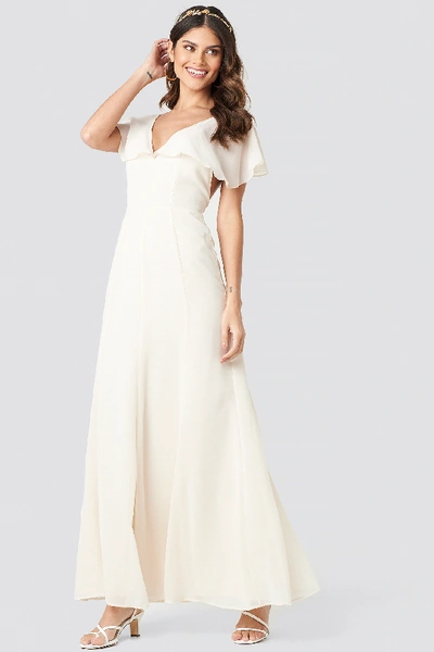 Shop Na-kd Back Detail Maxi Dress - White In Light Beige