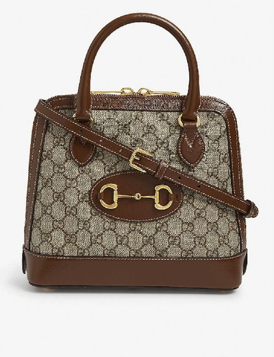 Shop Gucci Gg Supreme Canvas Tote Bag In Beige Ebony Brown Sugar