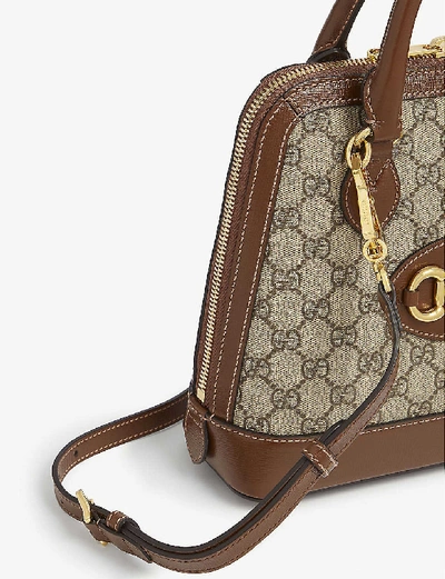 Shop Gucci Gg Supreme Canvas Tote Bag In Beige Ebony Brown Sugar