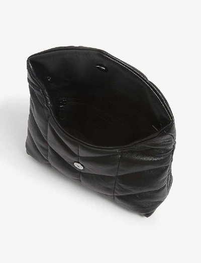 Shop Saint Laurent Loulou Toy Monogram Leather Shoulder Bag In Black/black