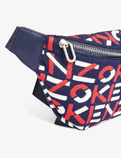 Shop Kenzo Logo-motif Recycled Polyester Belt Bag In Medium Red