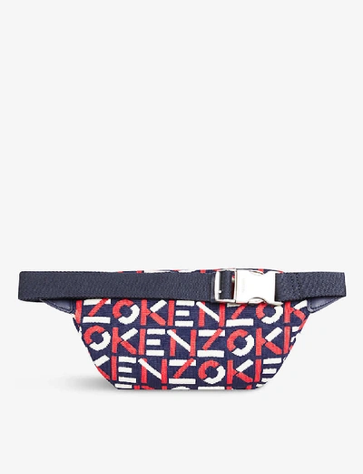 Shop Kenzo Logo-motif Recycled Polyester Belt Bag In Medium Red