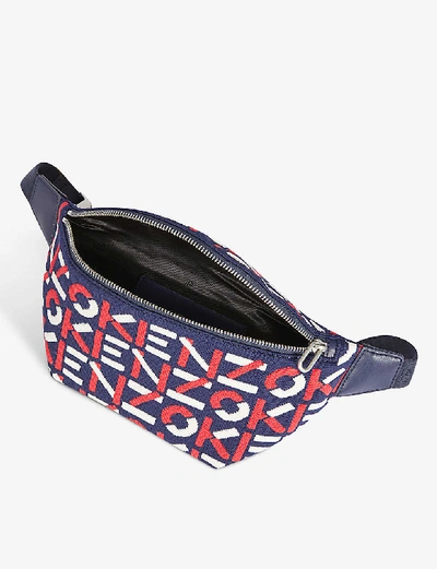 Shop Kenzo Logo-motif Recycled Polyester Belt Bag In Medium Red