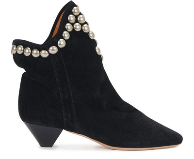 Shop Isabel Marant Doey Heeled Ankle Boots In Black