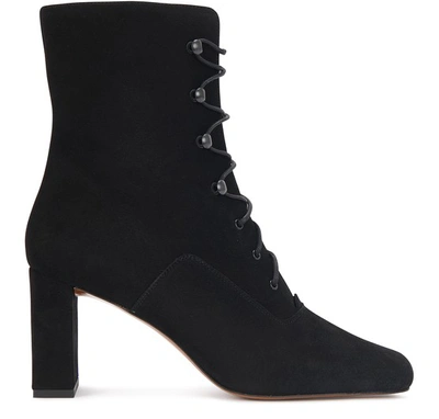 Shop By Far Claude Laced Ankle Boots In Black