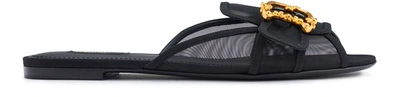 Shop Dolce & Gabbana Ciabatta Flat In Nero