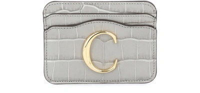 Shop Chloé C Card Holder In Stormy Grey