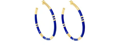 Shop Aurelie Bidermann Positano Hoop Earrings In Blue