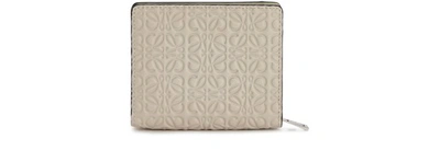 Shop Loewe Repeat Compact Zip Wallet In Light Oat