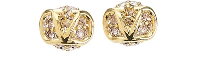 Shop Valentino Garavani Earrings In Oro 18/vintage Rose