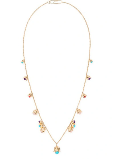 Shop Aurelie Bidermann Lily Of The Valley Long Necklace In Gold