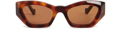 Shop Loewe Cat Eye  Sunglasses In Blonde Havana/brown