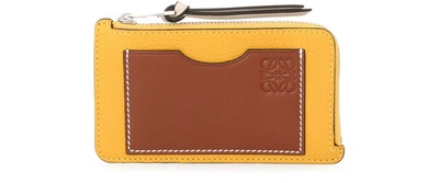 Shop Loewe Card Holder In Narcisus Yellow/tan