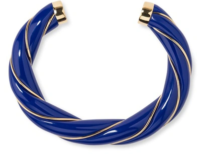 Shop Aurelie Bidermann Diana Bangle In Navy