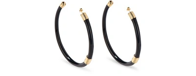 Shop Aurelie Bidermann Large Katt Hoop Earrings In Black