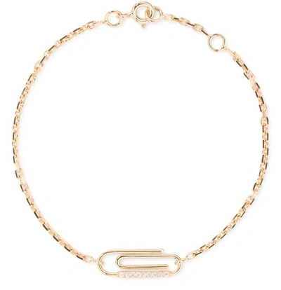 Shop Aurelie Bidermann Paper Clip Bracelet In Gold