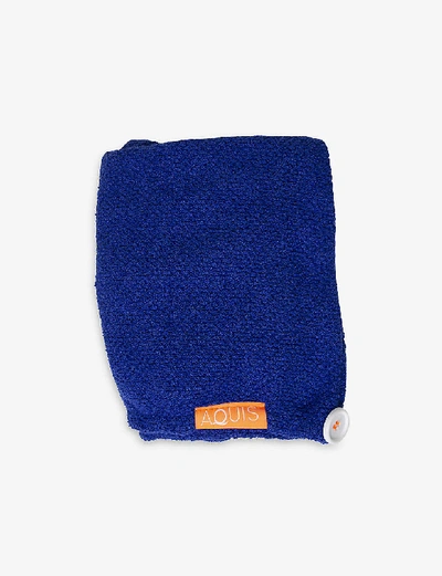 Shop Aquis Classic Blue Lisse Luxe Hair Turban