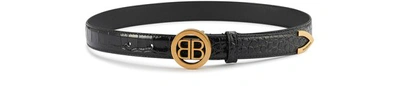 Shop Balenciaga Circled Bb Belt In Black