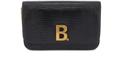 Shop Balenciaga B Wallet On Chain In Black