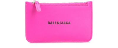 Shop Balenciaga Long Coin And Card Holder In Fuchsia/l Black