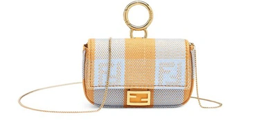 Shop Fendi Nano Baguette Charm In Yellow