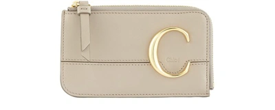 Shop Chloé C Zipped Wallet In Motty Grey