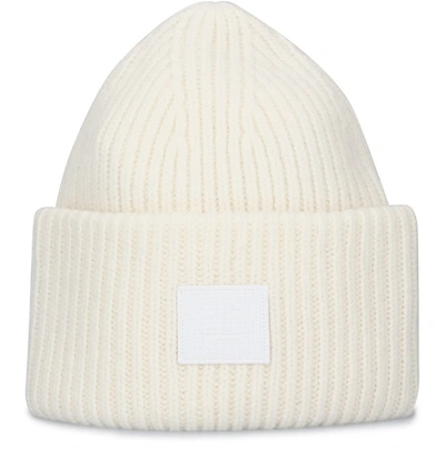 Shop Acne Studios Pansy Beanie In Optic White
