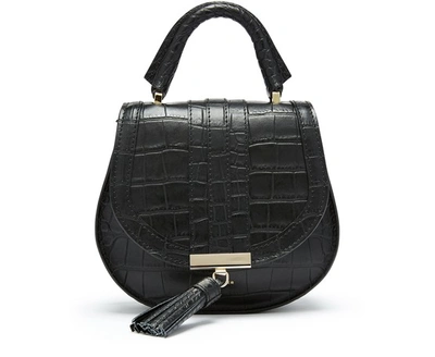 Shop Demellier Nano Venice Handbag In Black Croc Effect
