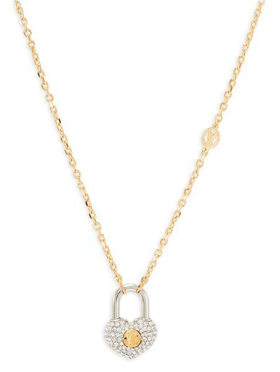 Shop Louis Vuitton Crazy In Lock Strass Supple Necklace In Pearl