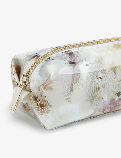 Shop Ted Baker Sammiy Vanilla-print Make-up Brush Case In Ivory