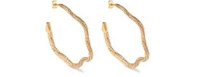 Shop Aurelie Bidermann Tao Hoop Earrings In Gold