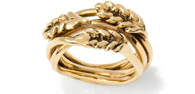 Shop Aurelie Bidermann Wheat Ring In Gold