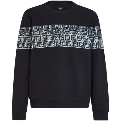 Shop Fendi Cotton Sweatshirt In Noir
