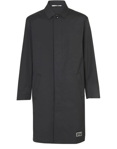 Shop Valentino Garavani Vltn Tag Long Rain Jacket In Nero