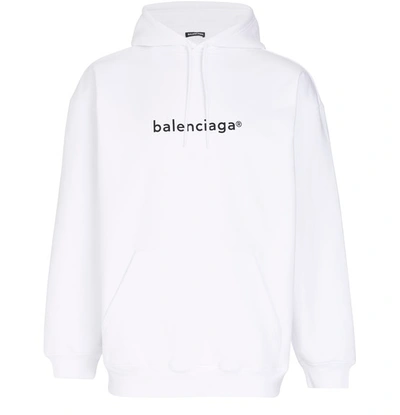 Shop Balenciaga New Copyright Hoodie In White Black