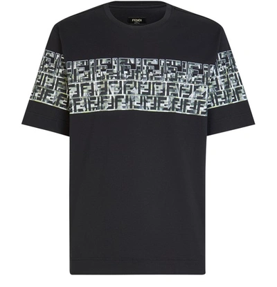 Shop Fendi Cotton T-shirt In Noir