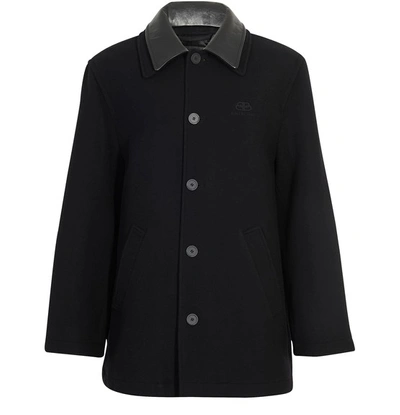 Shop Balenciaga Wool Cashmere Coat In Black