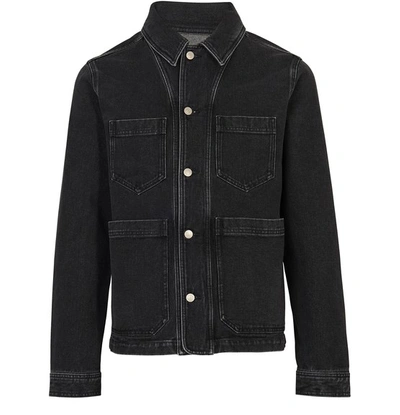Shop Ami Alexandre Mattiussi Denim Jacket In Used Black
