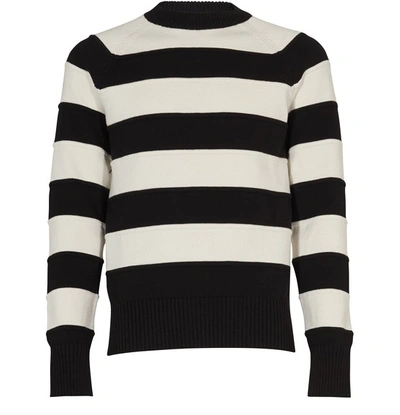 Shop Ami Alexandre Mattiussi Striped Sweater In Noir Blanc