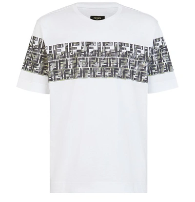 Shop Fendi Cotton T-shirt In Blanc