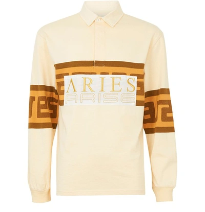 Shop Aries Meandros Rugby Polo In Beige