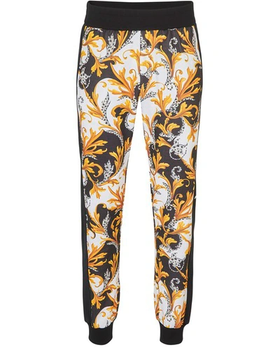 Shop Versace Barocco Sweat Pants In Bianco Nero Oro