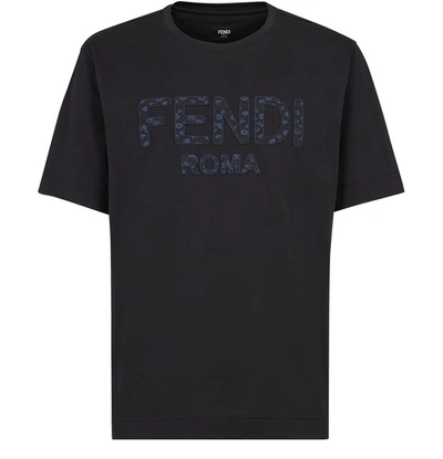 Shop Fendi Cotton T-shirt In Noir