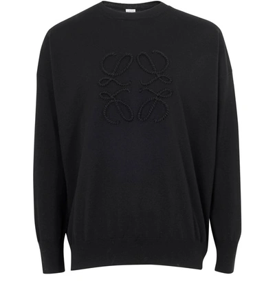 Shop Loewe Sweater Angram Stitch In Black