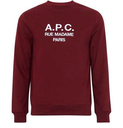 Shop Apc Rufus Sweatshirt In Bordeaux